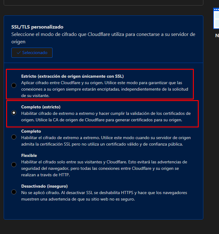 Opciones SSL