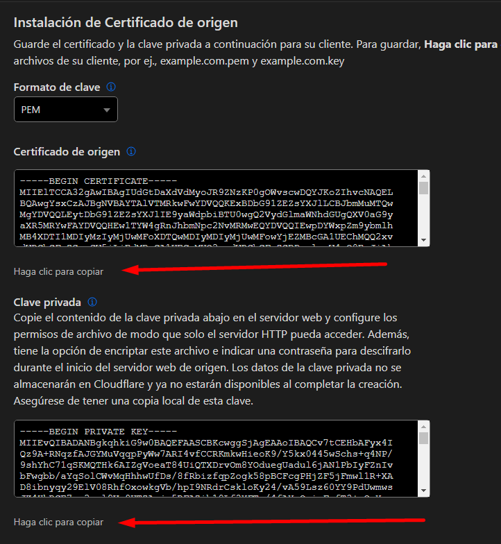 Bloques del certificado